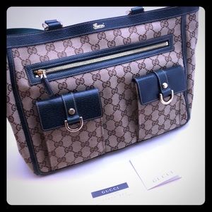 GUCCI CRYSTAL ABBEY LG POCKET TOTE